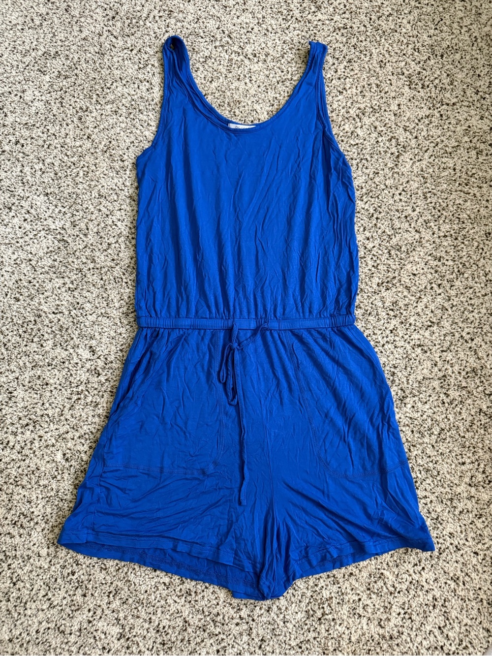 REORIA Women's Blue Scoop Neck Romper, M